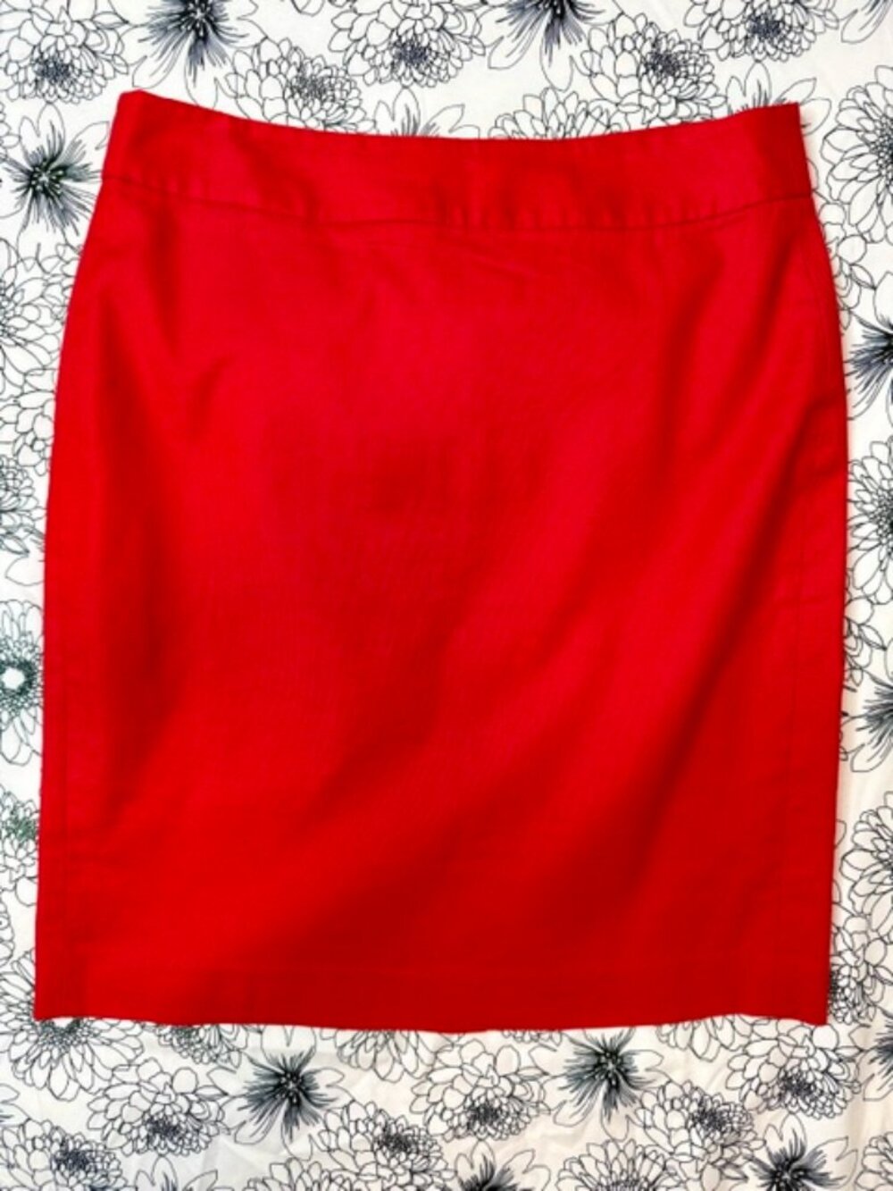 Bright Red Woven Pencil Skirt from Banana Republic